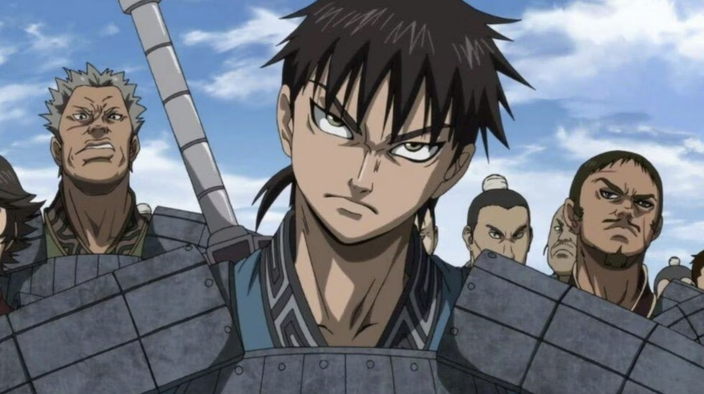 This image features the character Shin (also known as Xin) from the anime and manga series Kingdom