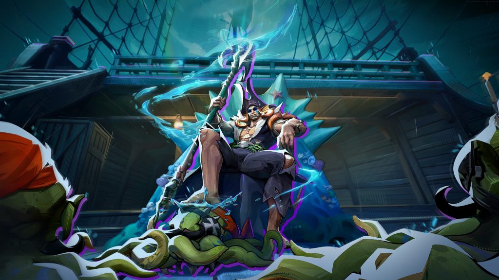 In-game screenshot of Namor from the closing frame of a Marvel Rivals MVP animation.
