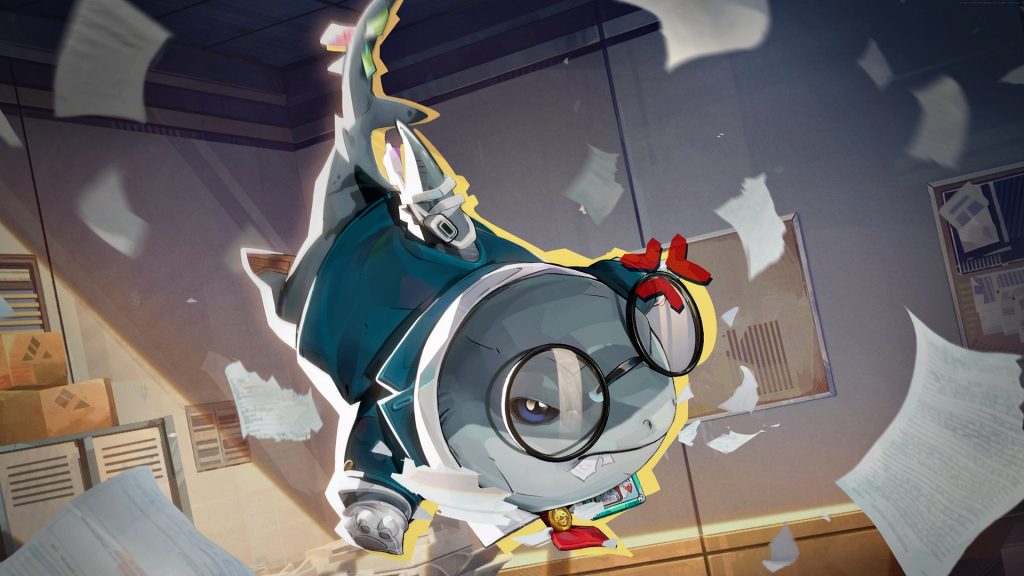 Marvel Rivals screenshot featuring Jeff the Land Shark at the end of an MVP animation.