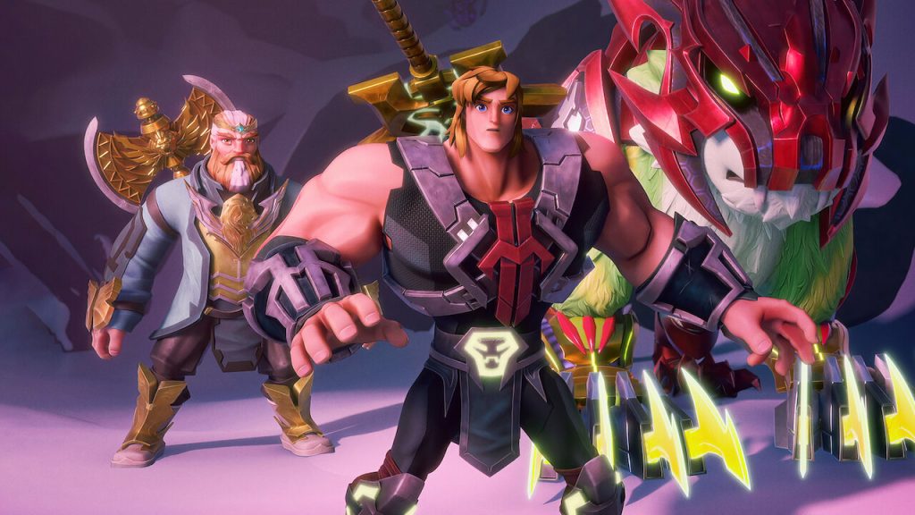 He-Man, with his allies, looking on with horror