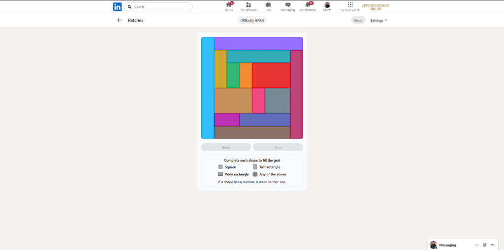 All LinkedIn Games Solutions for Today (June 6, 2026) 21 A screenshot of the daily LinkedIn Games puzzle.