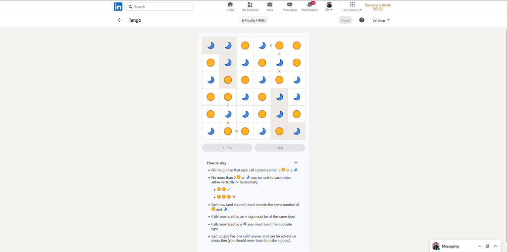 All LinkedIn Games Solutions for Today (June 6, 2026) 24 A screenshot of the daily LinkedIn Games puzzle.