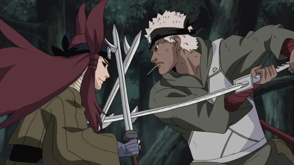 Ameyuri Ringo is one of the Seven Ninja Swordsmen of the Mist and wields the lightning-bladed swords known as Kiba.