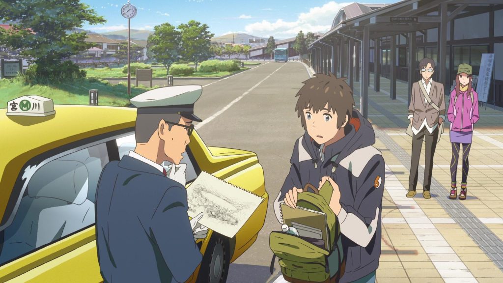 Taki Tachibana at Hida-Furukawa Station during the events of Your Name.