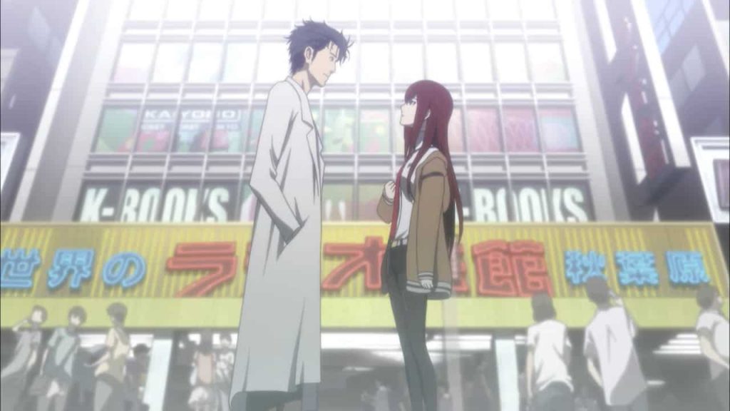 Rintaro Okabe and Kurisu Makise from the anime Steins;Gate. 