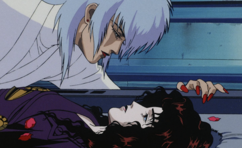 This scene is from the 1991 OVA Cyber City Oedo 808, specifically episode three titled Crimson Media