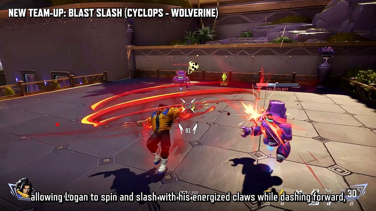 Marvel Rivals official gameplay screenshot showcasing Wolverine's new team-up ability with Cyclops in action.