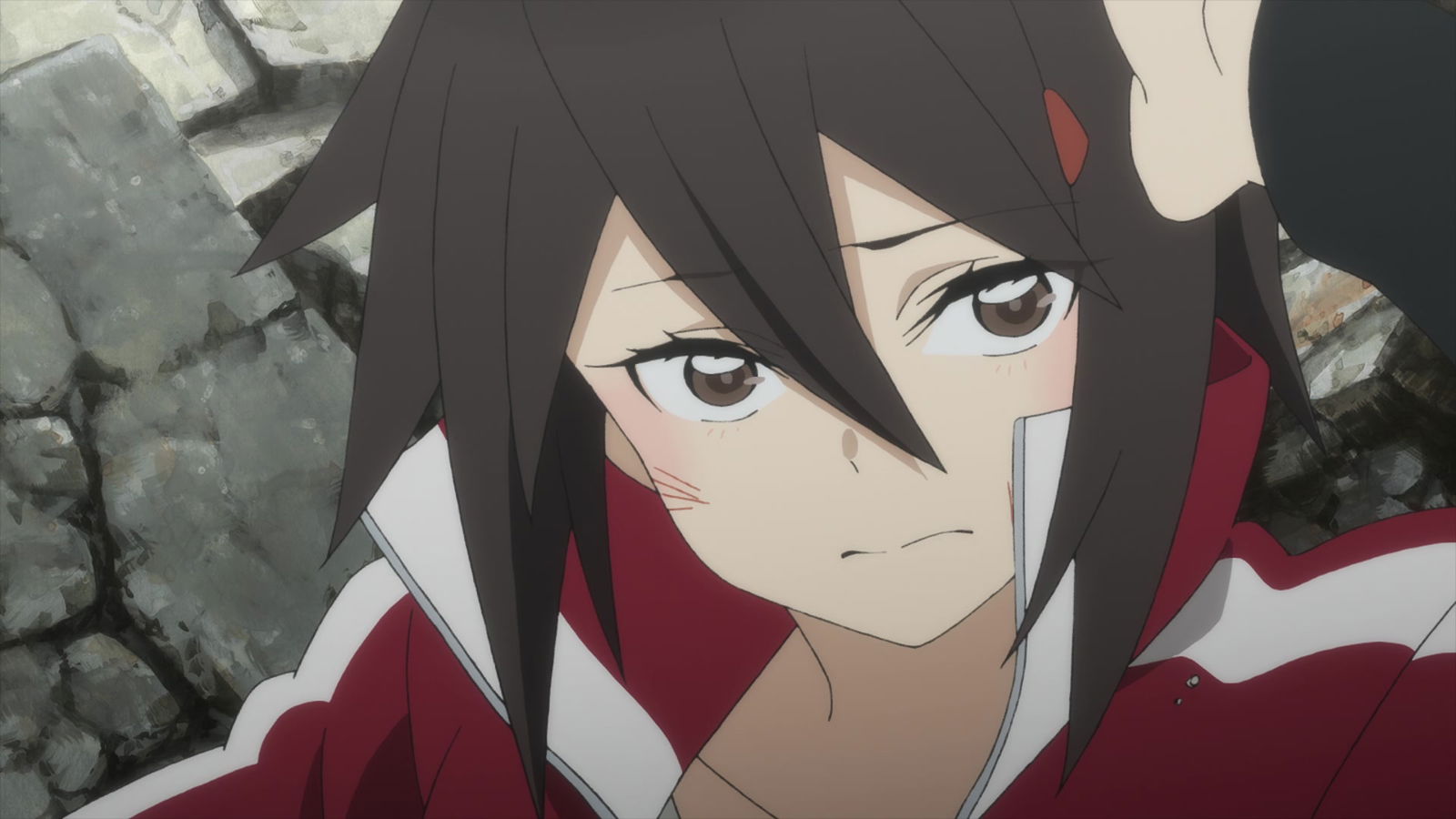 Rikka blushing in bllack fox anime