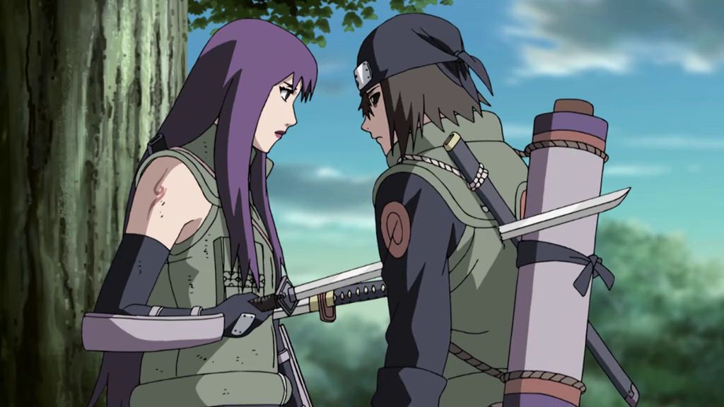 Yugao Uzuki and Hayate Gekko from the anime Naruto Shippuden.
