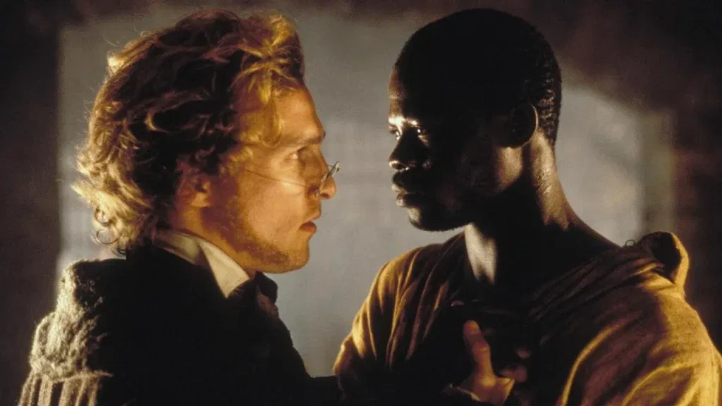 Matthew McConaughey and Djimon Hounsou in Amistad