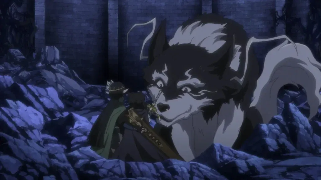a still from reincarnated as a sword isekai anime