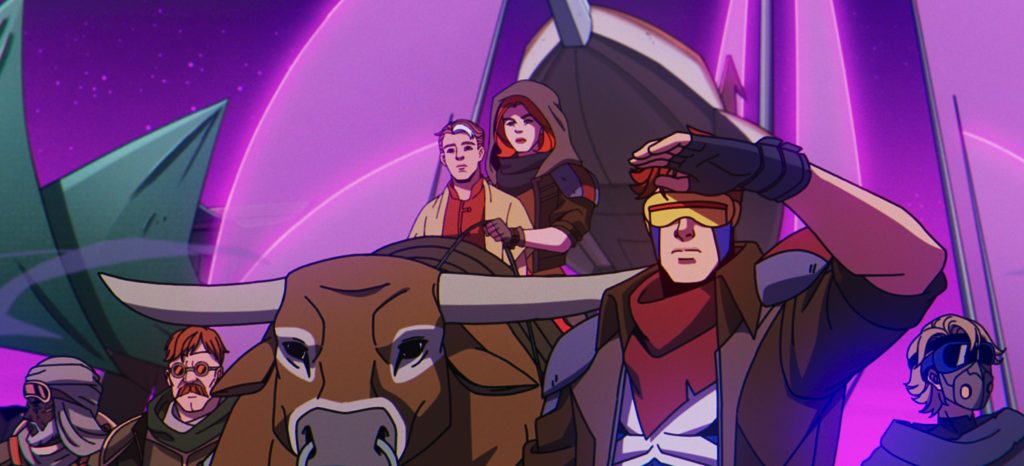 Jean Grey (voiced by Jennifer Hale) and Cyclops (voiced by Ray Chase) in Marvel Animation's X-MEN '97 Season 2.