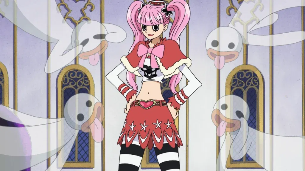 Perona possesses the Horo Horo no Mi, a Paramecia-type Devil Fruit that allows her to conjure and control ghosts.