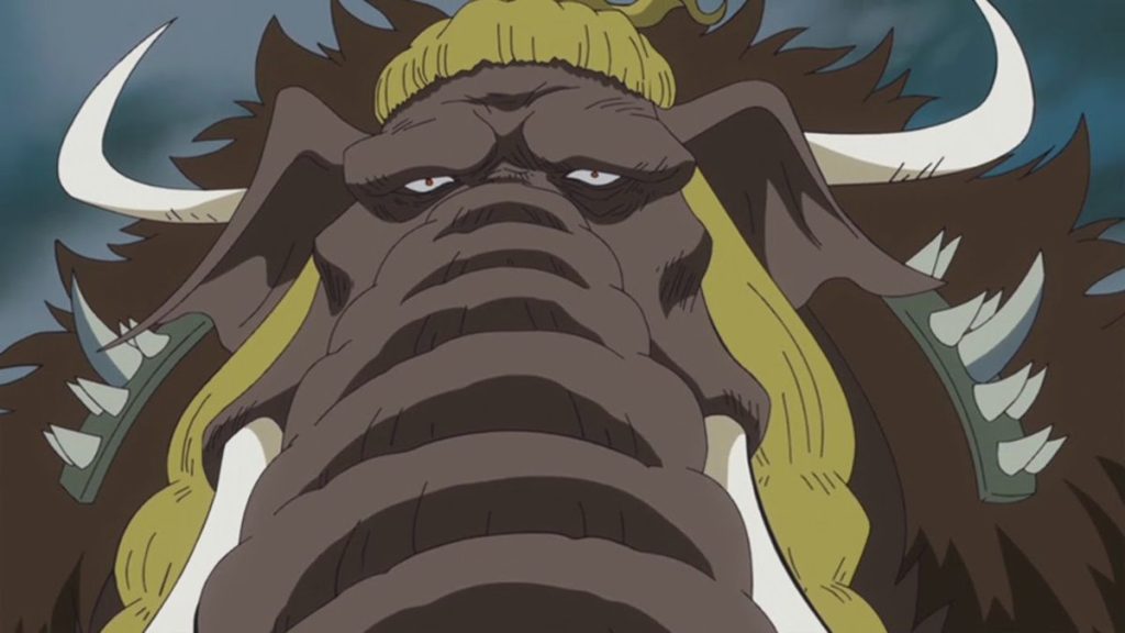  Mammoth, an Ancient Zoan-type Devil Fruit that allows him to transform into a massive mammoth.