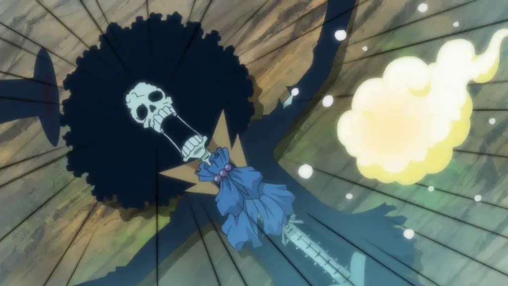 Brook gained his immortality and skeletal form after eating the Revive-Revive Fruit (Yomi Yomi no Mi).
