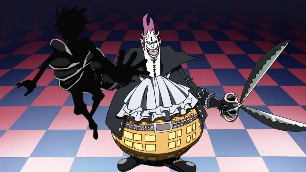 Gecko Moria is shown using his Kage Kage no Mi devil fruit ability to manipulate shadows.