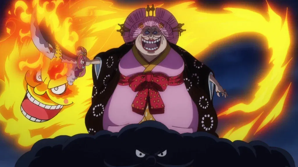 Big Mom is one of the "Four Emperors" of the sea and possesses the power of the Soru Soru no Mi (Soul-Soul Fruit), allowing her to manipulate souls.