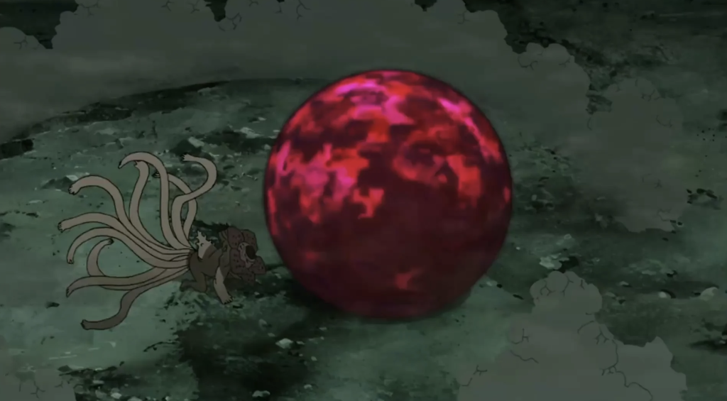 When the Ten-Tails unleashes a gigantic Tailed Beast Ball against the Allied Forces, Minato warps it away the moment he arrives on the battlefield