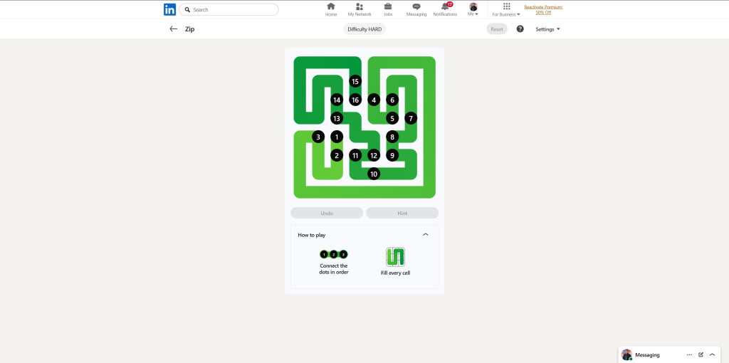 All LinkedIn Games Solutions for Today (June 14, 2026) 3 A screenshot of the daily LinkedIn Games puzzle.