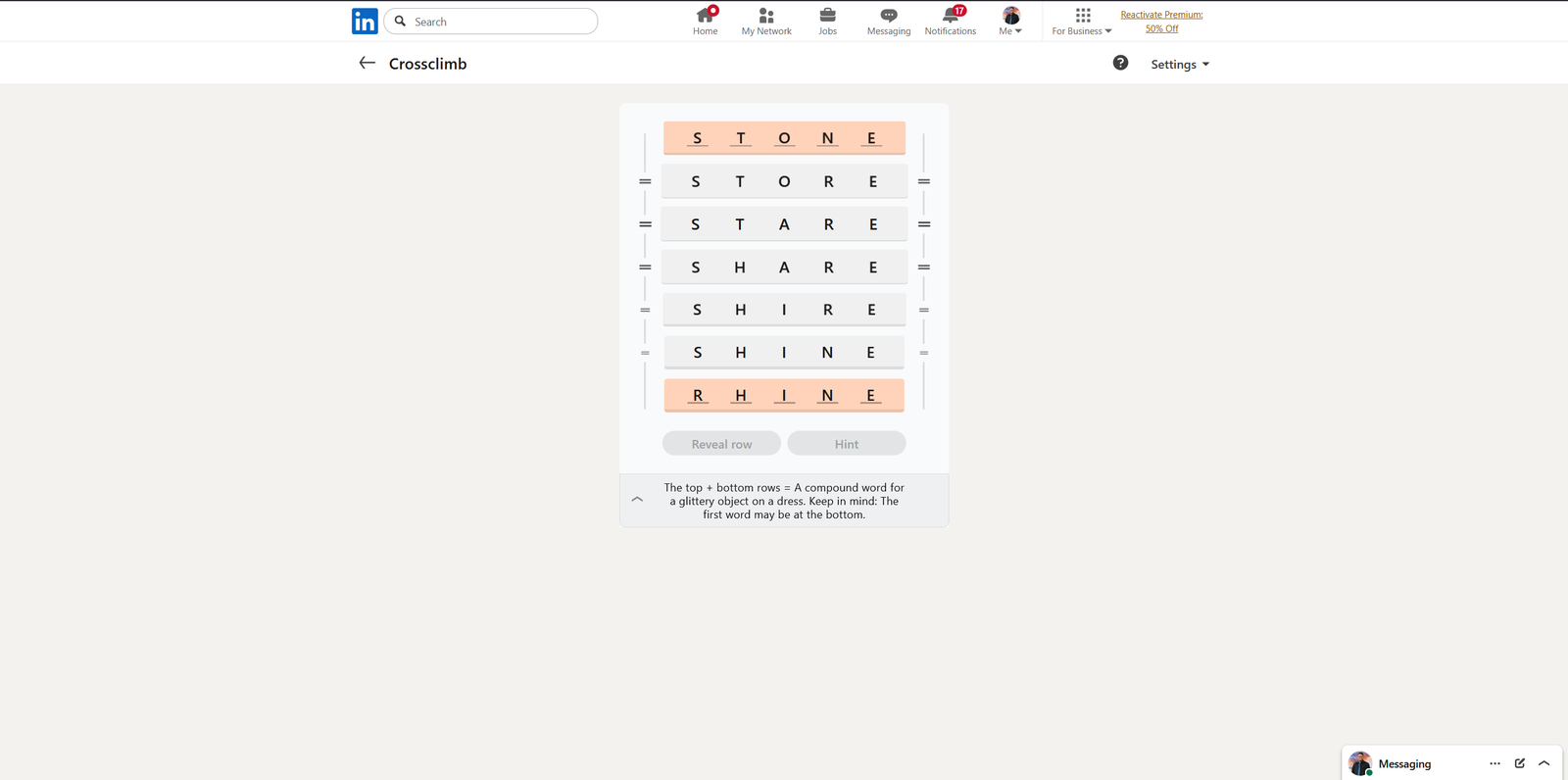 All LinkedIn Games Solutions for Today (June 14, 2026) 7 A screenshot of the daily LinkedIn Games puzzle.