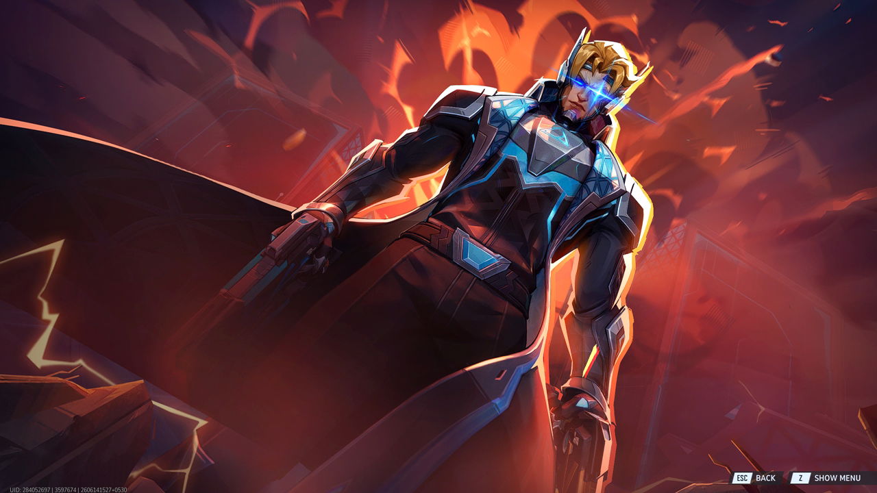 An in-game screenshot of the last frame of Star-Lord's Glory Gunner free skin MVP animation in Marvel Rivals.