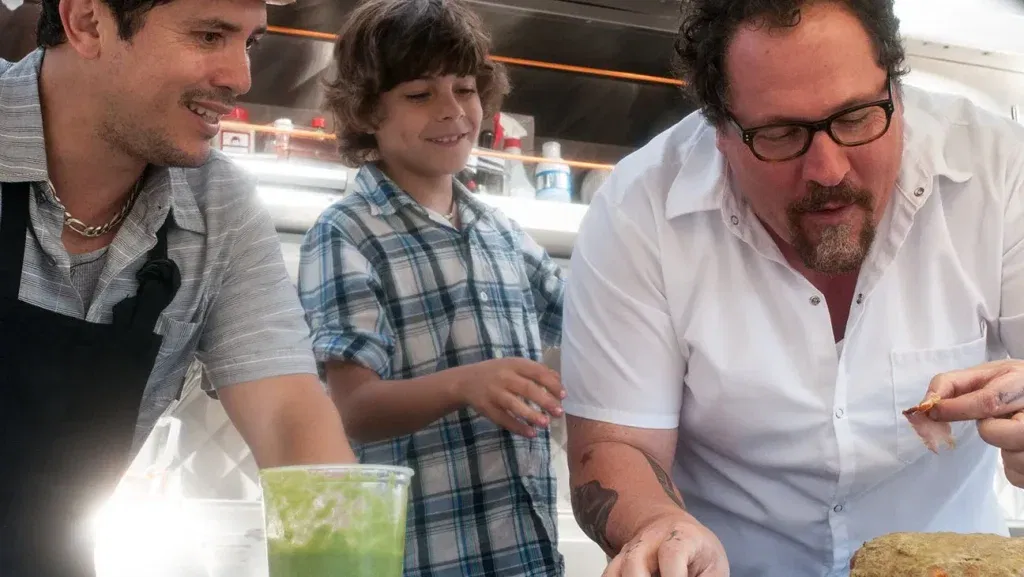 Casper at the food truck with son and brother