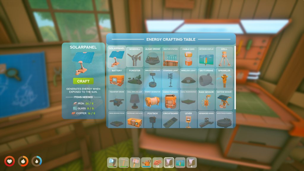 crafting table in Solarpunk