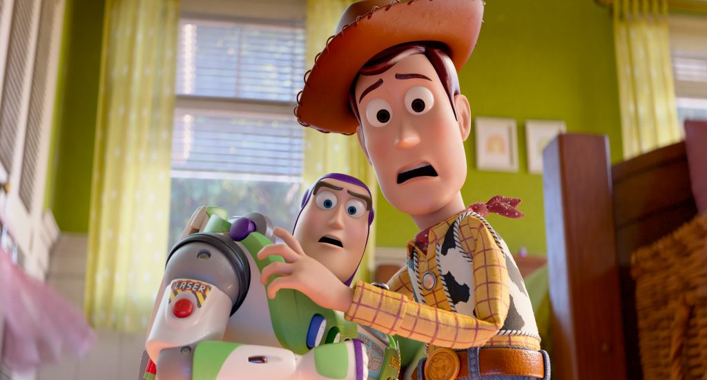 Woody with Buzz in Toy Story