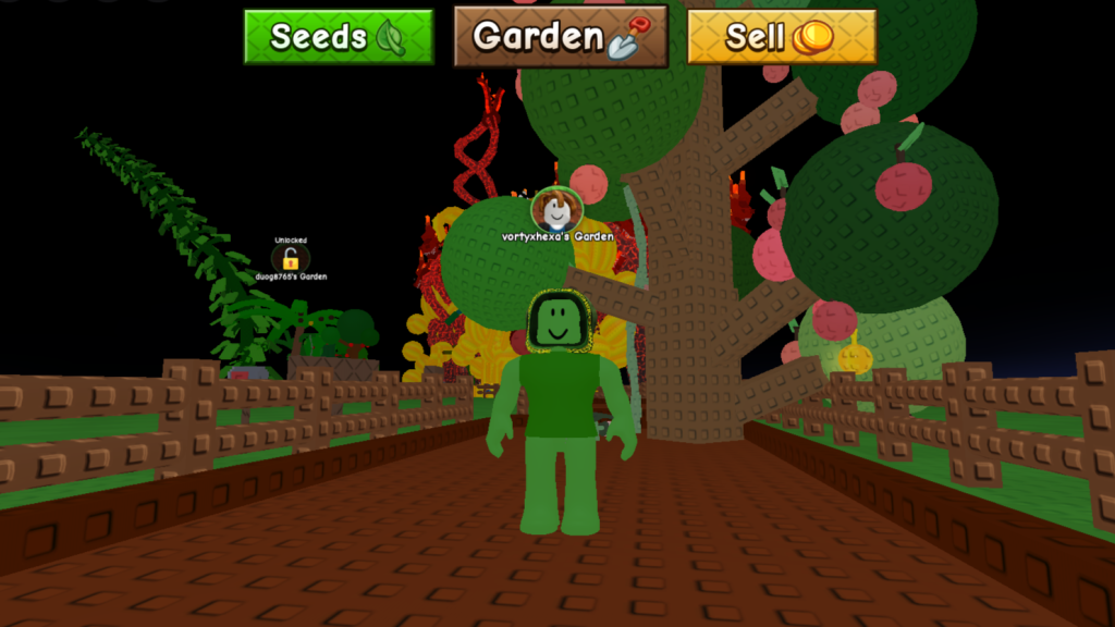 Nighttime garden in Grow a Garden 2.
