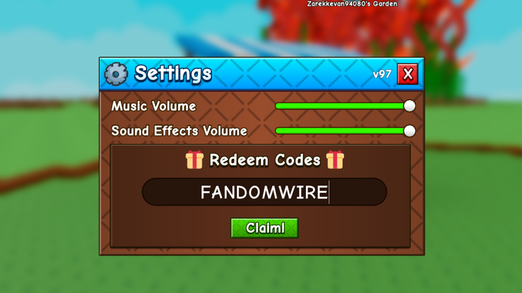 Codes in Grow a Garden 2.
