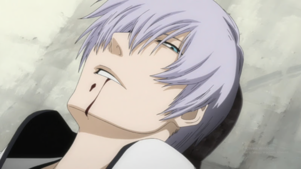 Gin's failed attempt to kill Sosuke Aizen in Bleach. 