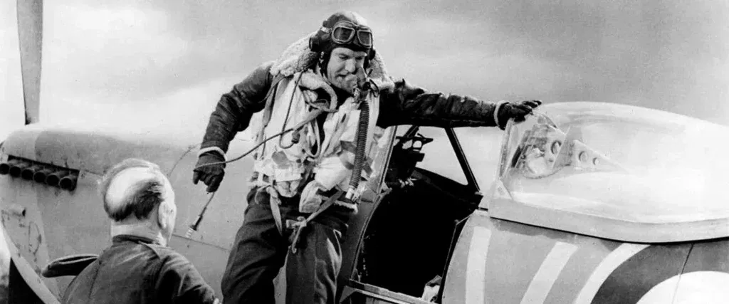 Bader comes out of his plane