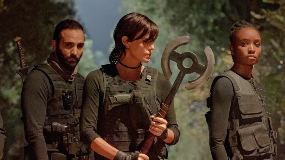 Andy with her team in The Old Guard 2