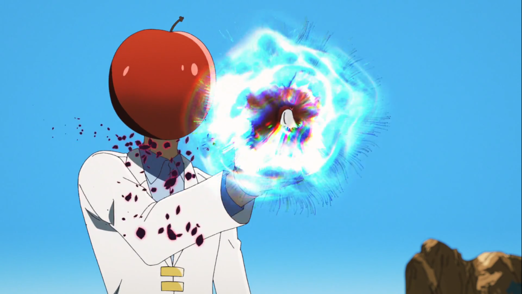 newton holds his apple in petals of reincarnation