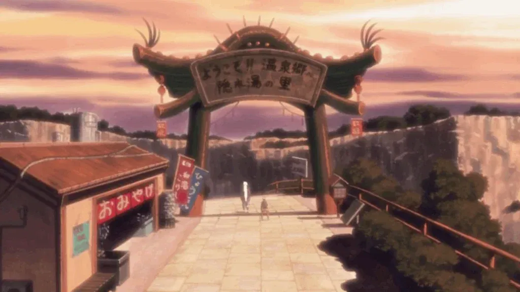 Yugakure, also known as the Village Hidden in Hot Water, from the Naruto series.