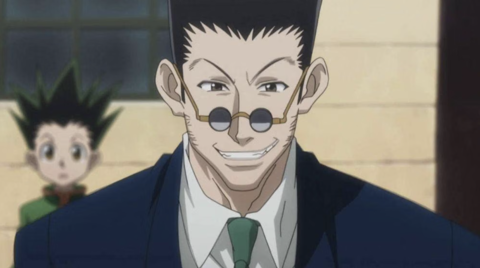 This image features the character Leorio Paladiknight from the anime series Hunter × Hunter