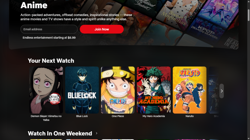 netflix anime streaming catalog overview