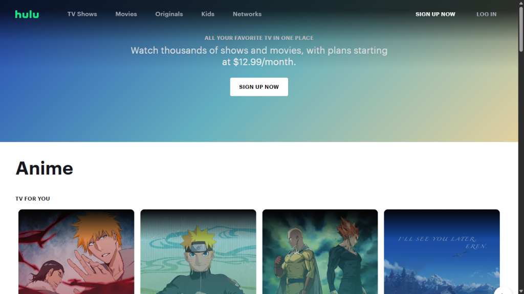 hulu anime streaming catalog overview