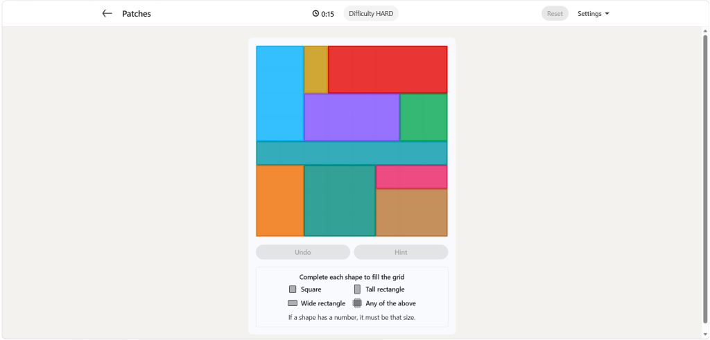 A screenshot of the daily LinkedIn Games puzzle.