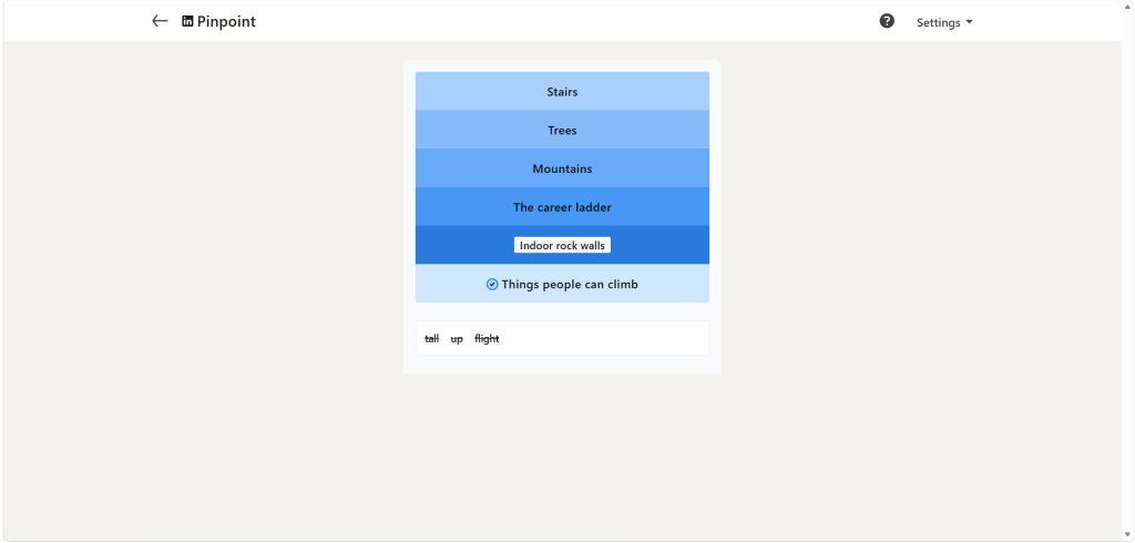 A screenshot of the daily LinkedIn Games puzzle.