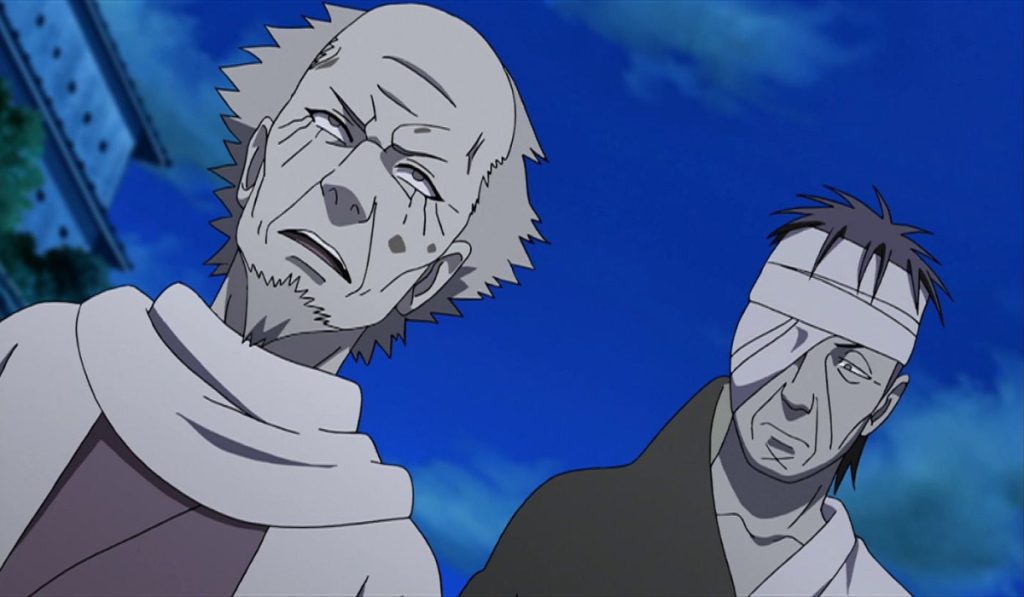 Hiruzen and Danzo talking in Naruto anime