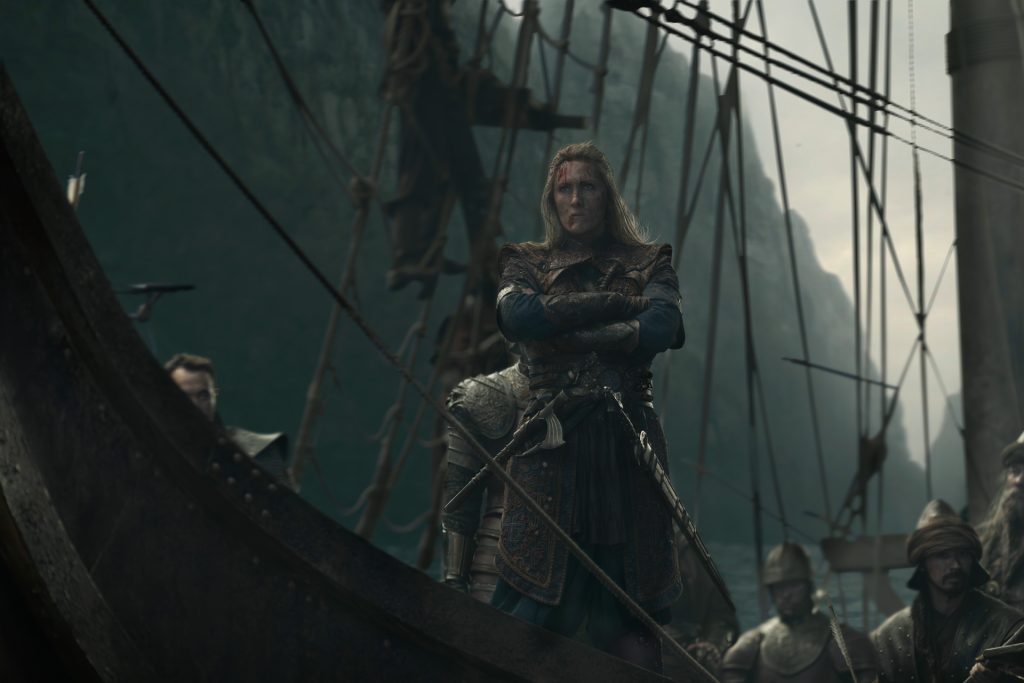 House of the Dragon Season 3 Episode 1 Spoiler Recap and Review 2 House of the Dragon Season 3 Episode 1 - abigail-thorn stands aboard her ship.