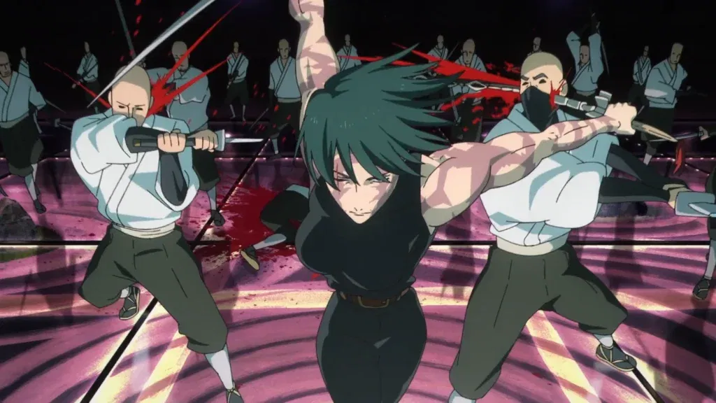 Maki fighting the Zenin clan