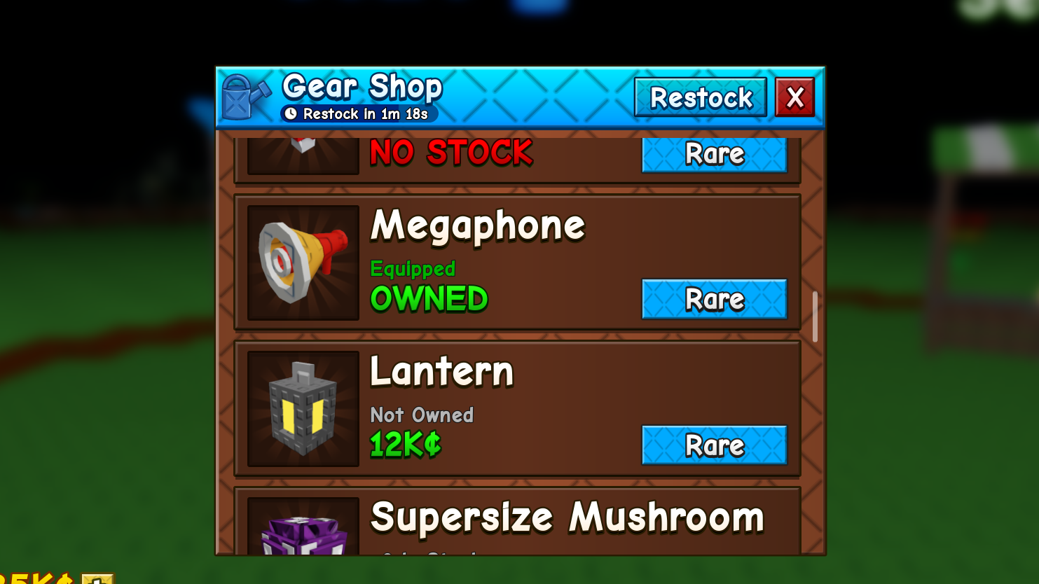 Gears Shop items in Grow a Garden 2.