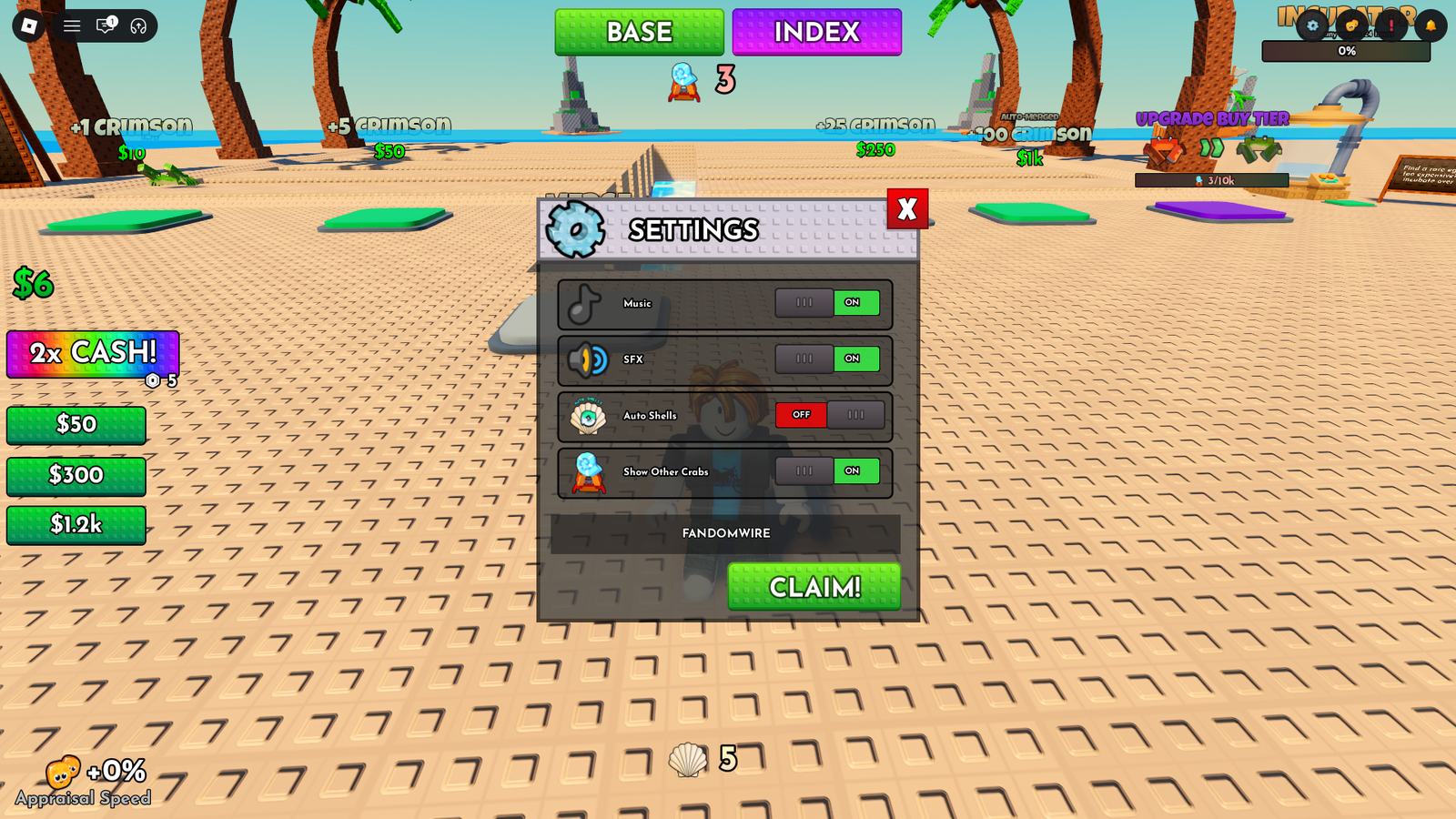 Screengrab from Crab Tycoon