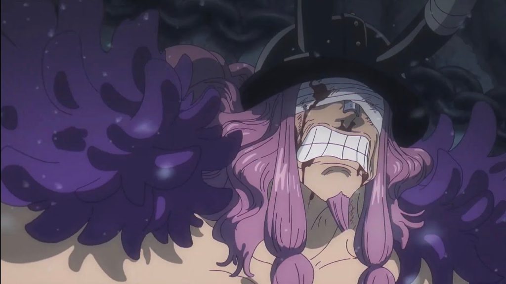 Loki while facing Gunko and Shamrock from One Piece. 