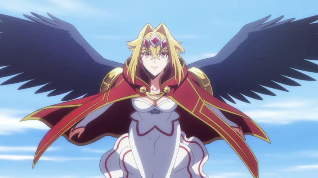 This character is Lufas Maphaahl from the anime series A Wild Last Boss Appeared!. The plot follows a player transported into the body of their in-game character, a powerful "final boss" ruler, 200 years after their defeat.