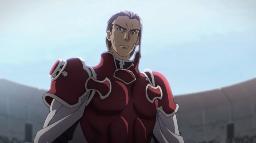 This is Heathcliff, the in-game avatar of Akihiko Kayaba, from the anime series Sword Art Online.