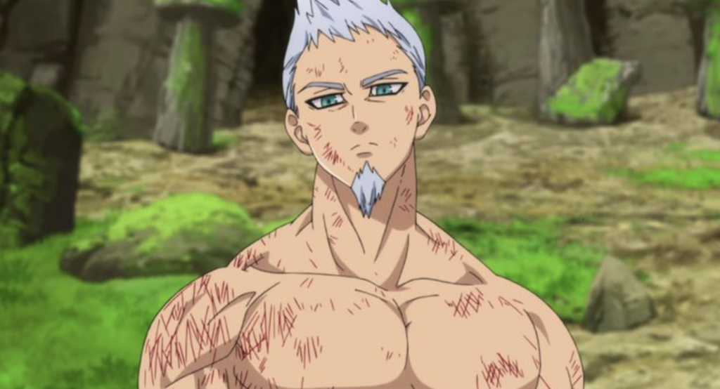This image depicts the character Hendrickson from the anime series The Seven Deadly Sins.