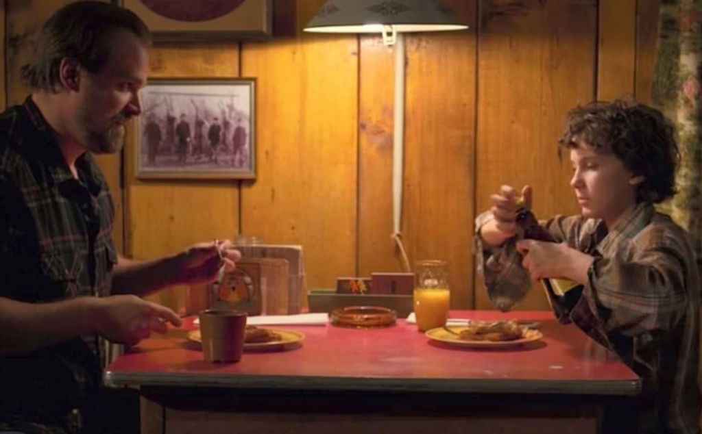 Stranger Things stars Millie Bobby Brown and David Harbour